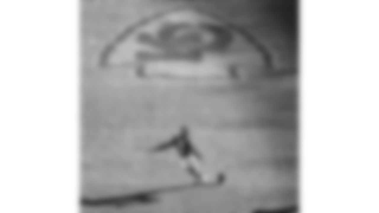 Kansas City Chiefs kicker Harrison Butker (7) kicks off after a score during a week 12 NFL Football game against the Indianapolis Colts on Sunday, November 23, 2025 in Kansas City, MO