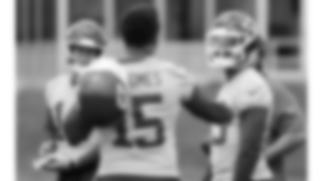 Kansas City Chiefs quarterback Bailey Zappe (14) during phase 3 of OTAs on Thursday, May 29, 2025 in Kansas City, MO.