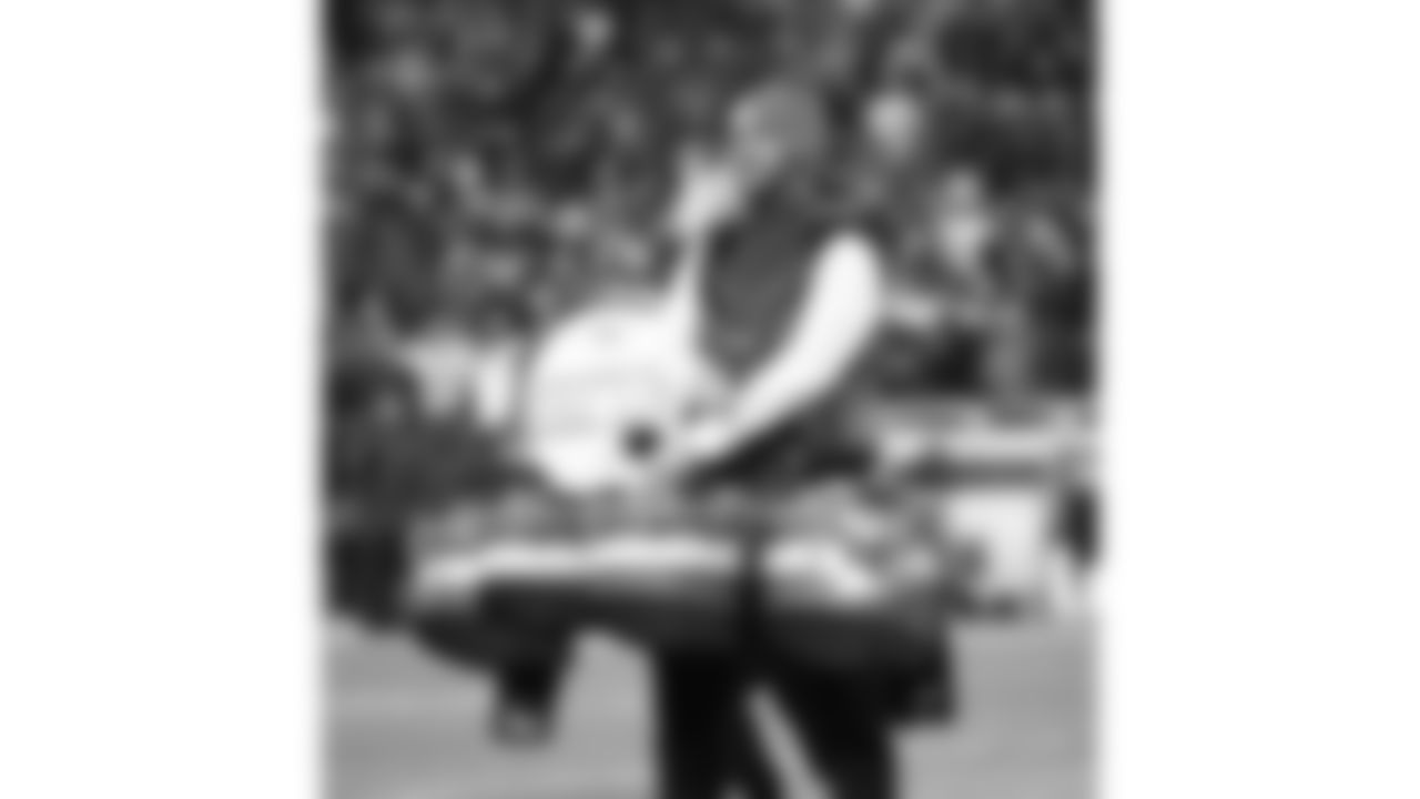 Chiefs Rumble performs on the field prior to a week 14 NFL Football game against the Houston Texans on Sunday, December 7, 2025 in Kansas City, MO.