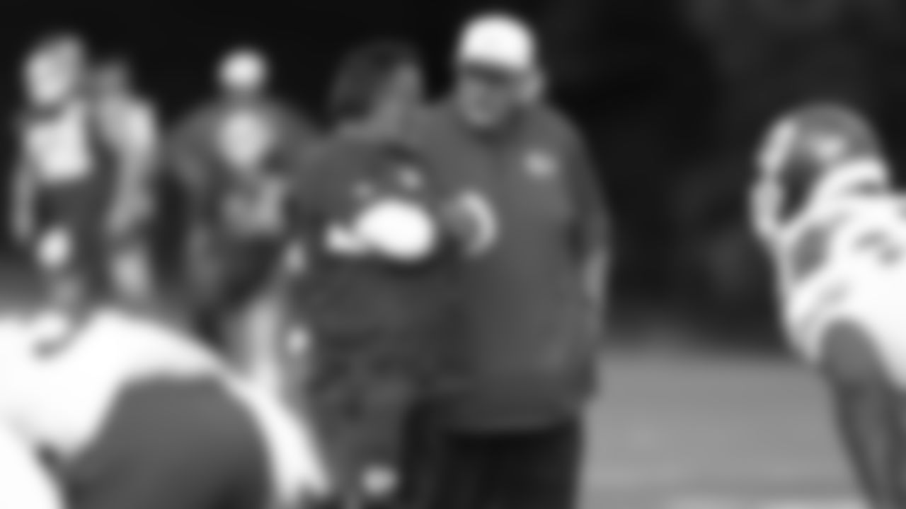 Kansas City Chiefs Head Coach Andy Reid on the field during day 8 of training camp on Wednesday, July 30, 2025.