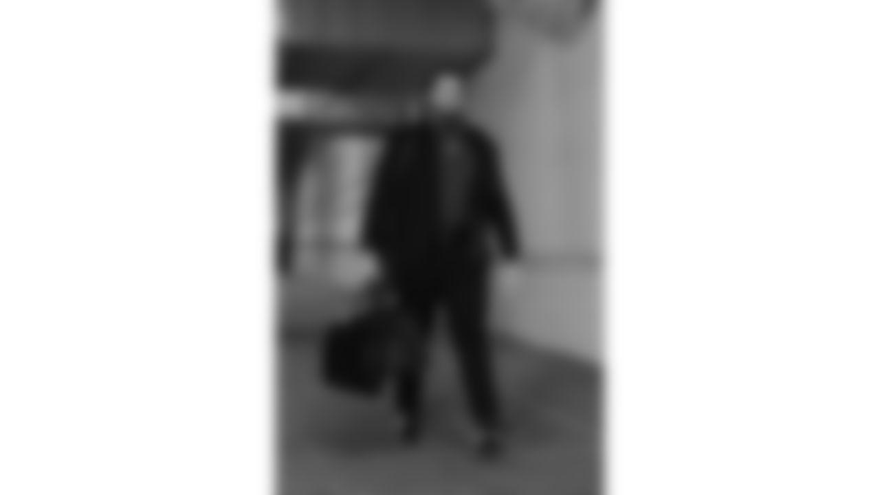 Kansas City Chiefs offensive lineman Hunter Nourzad (60) arrives at Nissan Stadium prior to a week 16 NFL Football game against the Tennessee Titans on Sunday, December 21, 2025 in Nashville, Tennessee.