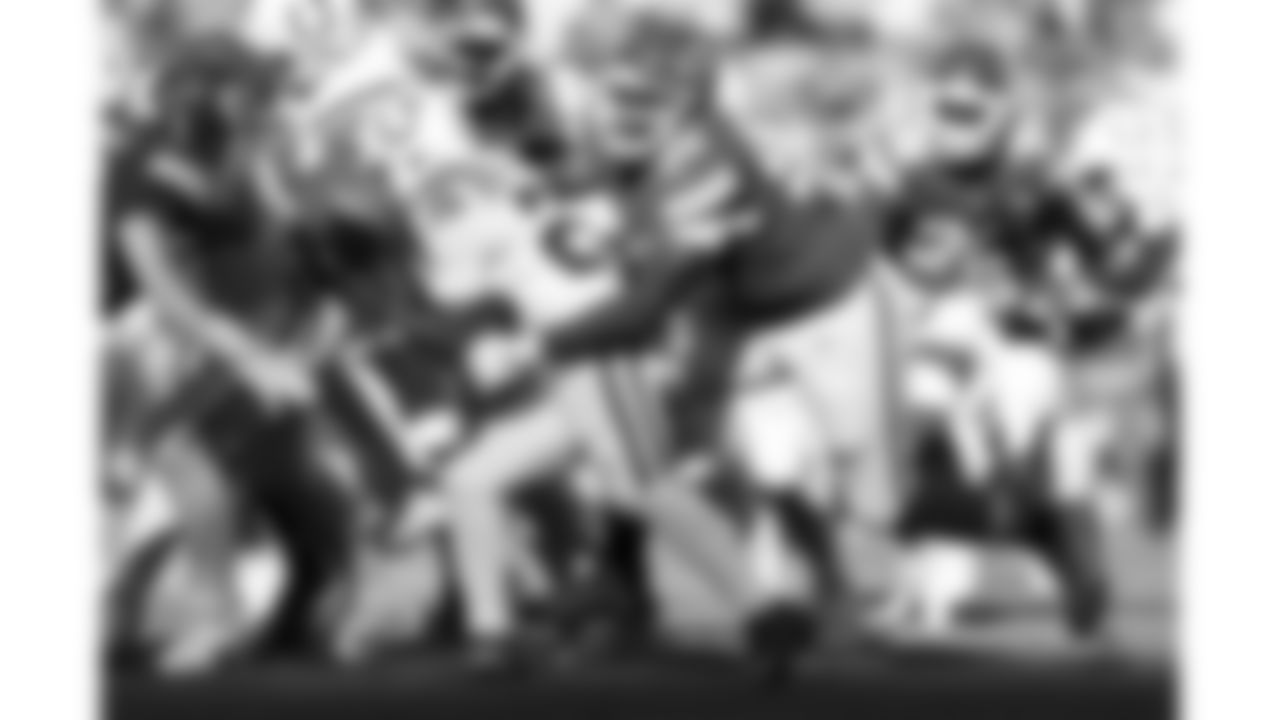 Kansas City Chiefs defensive tackle Chris Jones (95) tackles Indianapolis Colts running back Jonathan Taylor (28) during a week 12 NFL football game, Sunday, November 23, 2025 in Kansas City, MO.