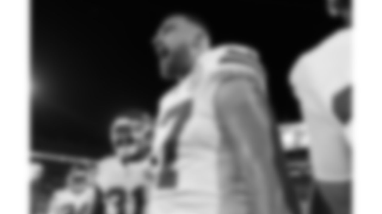 Kansas City Chiefs tight end Travis Kelce (87) prior to a week 5 NFL football game against the Jacksonville Jaguars, Monday, October 6, 2025, in Jacksonville, FL.