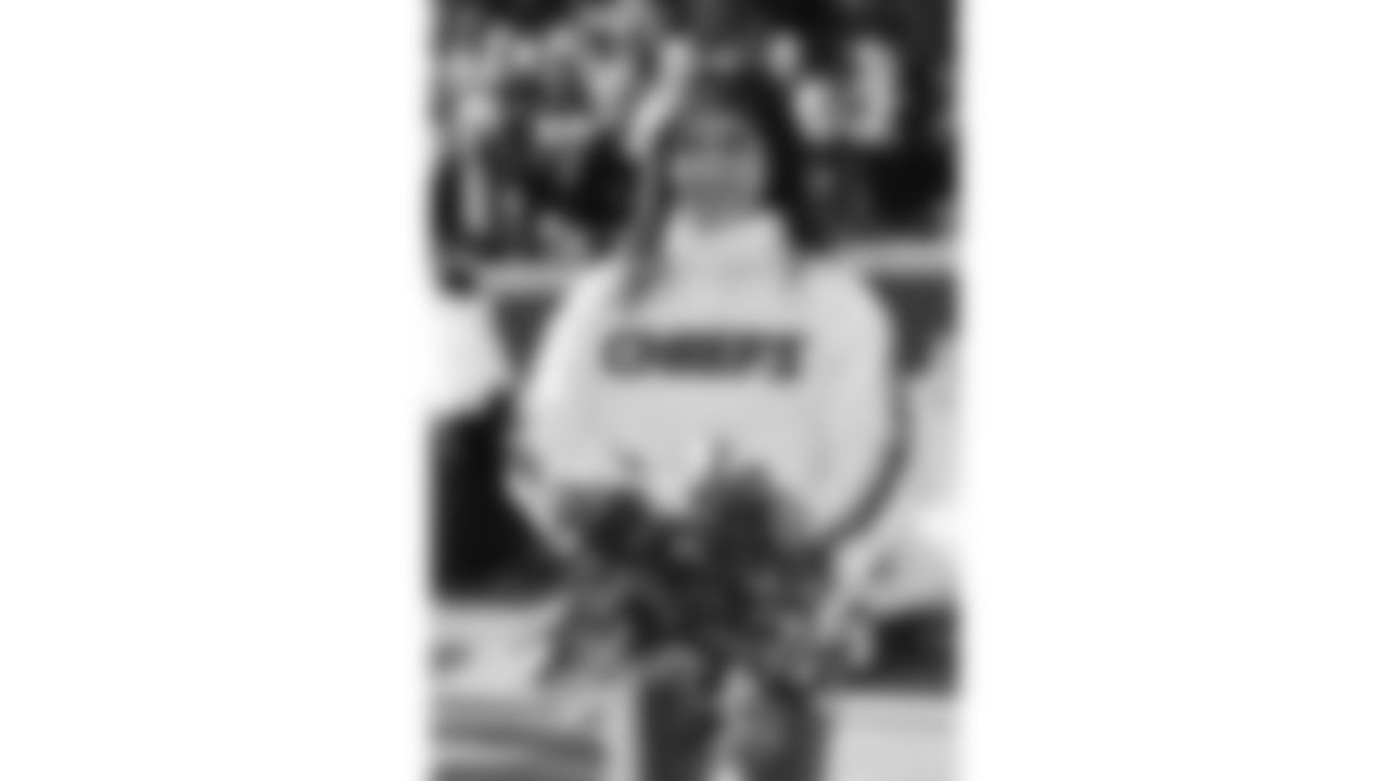 Kansas City Chiefs Cheerleaders on the field prior to a week 15 NFL Football game against the Los Angeles Chargers on Sunday, December 14, 2025 in Kansas City, MO.