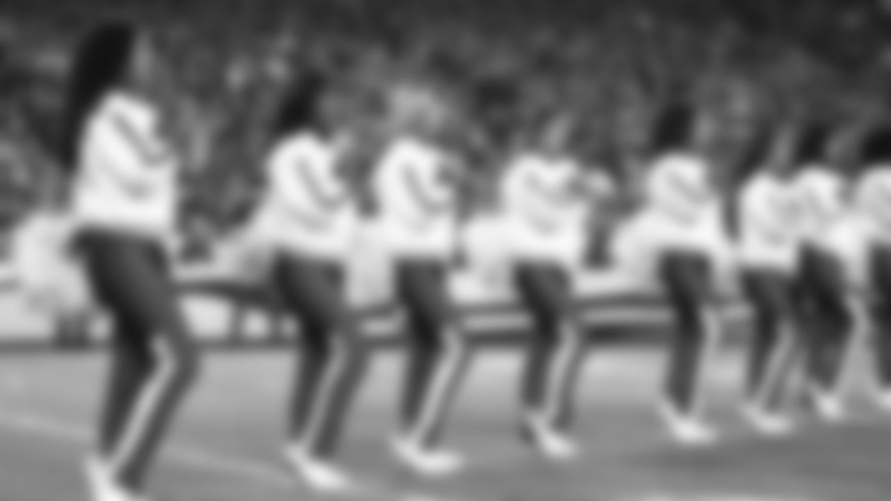 Kansas City Chiefs Cheerleaders during the National Anthem prior to a week 14 NFL Football game against the Houston Texans on Sunday, December 7, 2025 in Kansas City, MO.