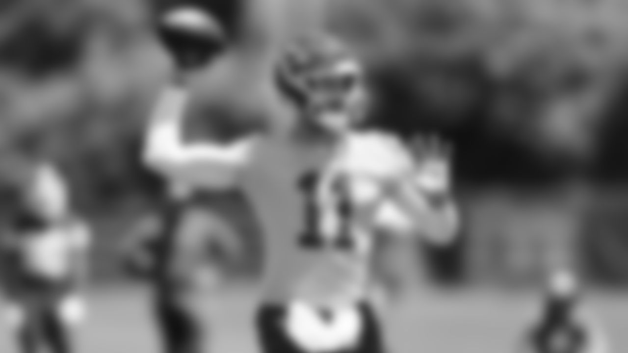 Kansas City Chiefs quarterback Carson Wentz (11) at practice during Phase 3 of OTAs on Tuesday, May 28, 2024 in Kansas City, MO.