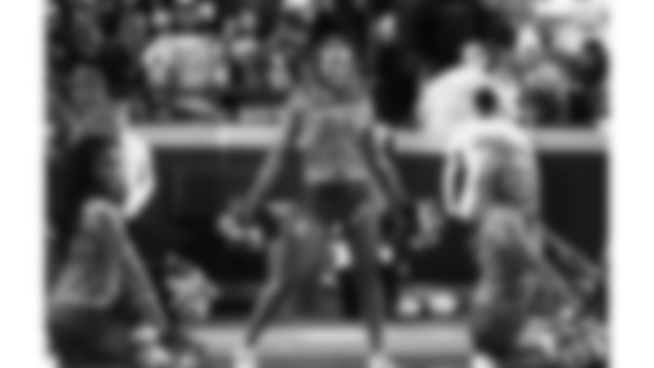 A Kansas City Chiefs Cheerleader during a week 8 NFL football game against the Washington Commanders, Monday, October 27, 2025, in Kansas City, MO.