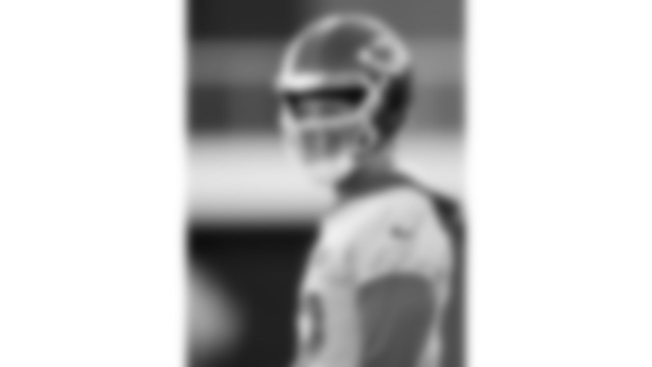 Kansas City Chiefs quarterback Patrick Mahomes (15) during a Week 9 practice at the DFB campus in Frankfurt, Germany on Friday, November 3, 2023.