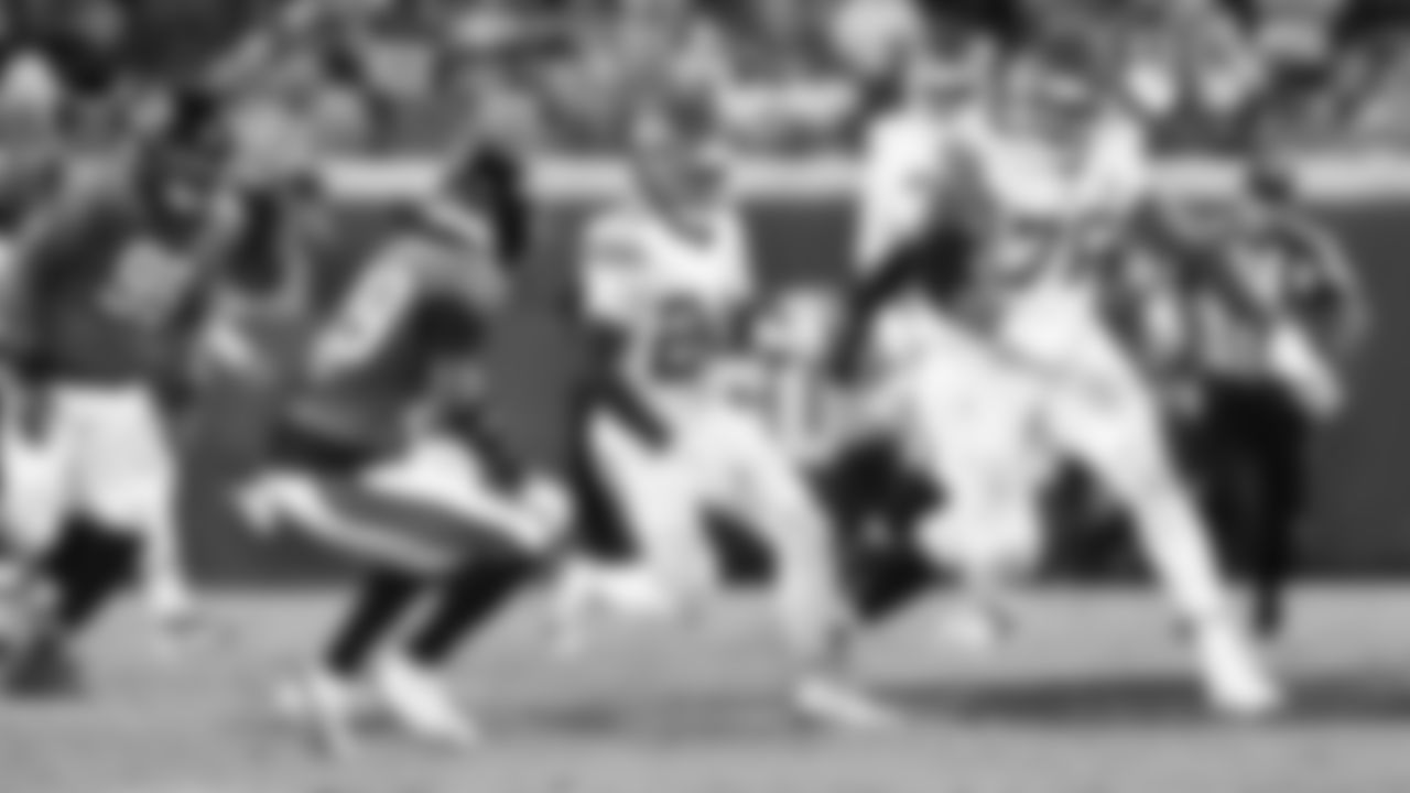 Kansas City Chiefs running back Brashard Smith (24) runs the ball during a week 5 NFL football game against the Jacksonville Jaguars, Monday, October 6, 2025, in Jacksonville, FL.