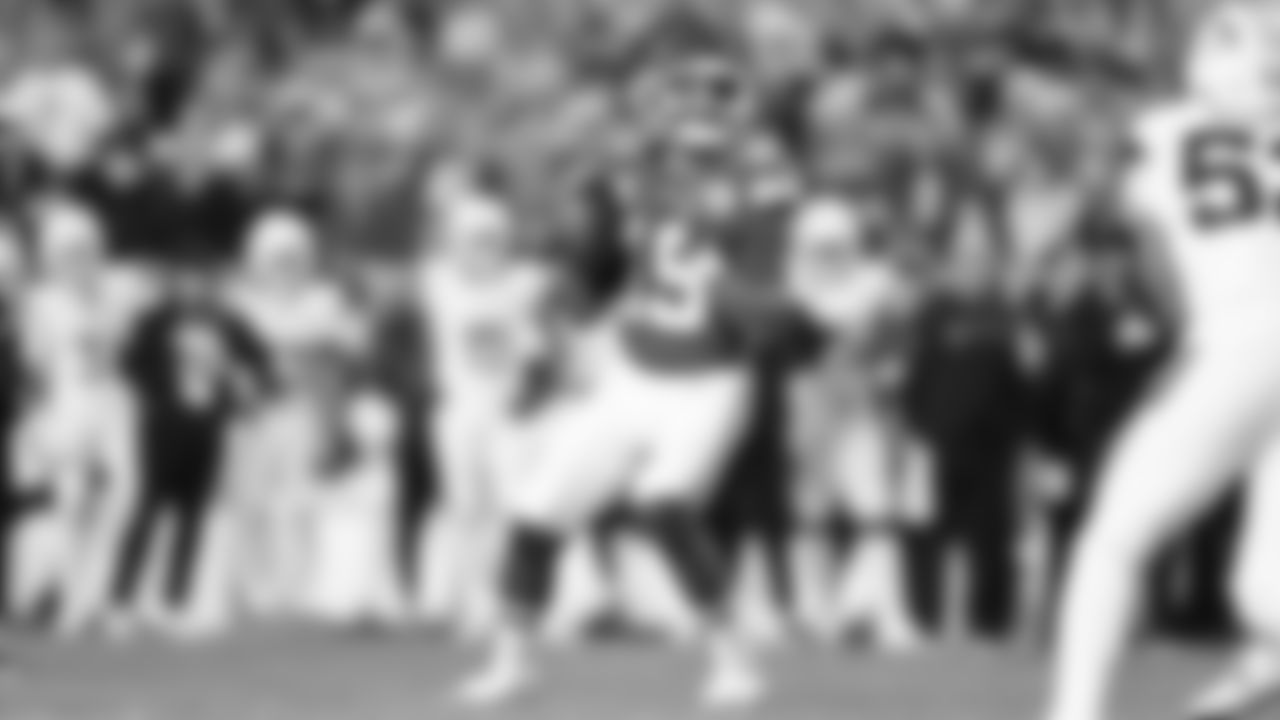 Kansas City Chiefs quarterback Chris Oladokun (19) looks down field during an NFL week 17 matchup against the Denver Broncos, Thursday, December 25, 2025.