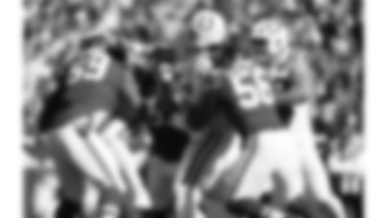 Kansas City Chiefs defensive end George Karlaftis (56) hits Indianapolis Colts quarterback Daniel Jones (17) during a week 12 NFL football game, Sunday, November 23, 2025 in Kansas City, MO.