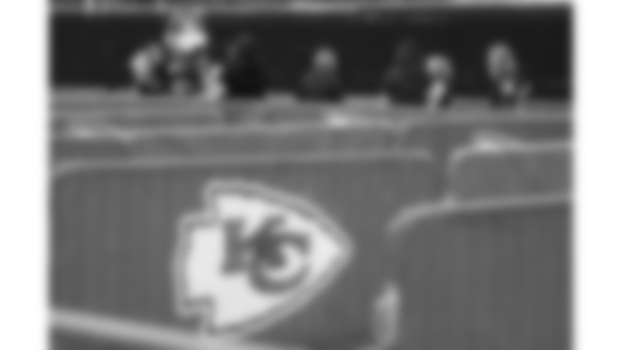 KC Wolf takes photos with Kansas City Chiefs fans during day 1 of the Season Ticket Member First Look Event on Tuesday June 17, 2025 in Kansas City, MO.