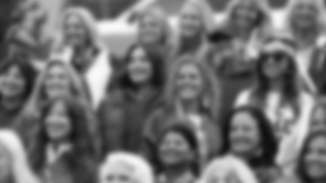 Kansas City Chiefs Alumni Cheerleaders prior to a week 12 NFL Football game against the Indianapolis Colts on Sunday, November 23, 2025 in Kansas City, MO.