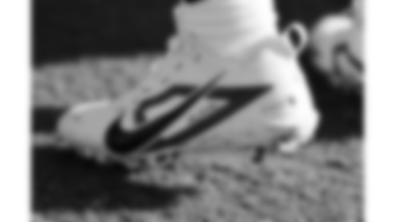 A Kansas City Chiefs players cleat during day 17 of Training Camp practice on Wednesday, August 13, 2025.