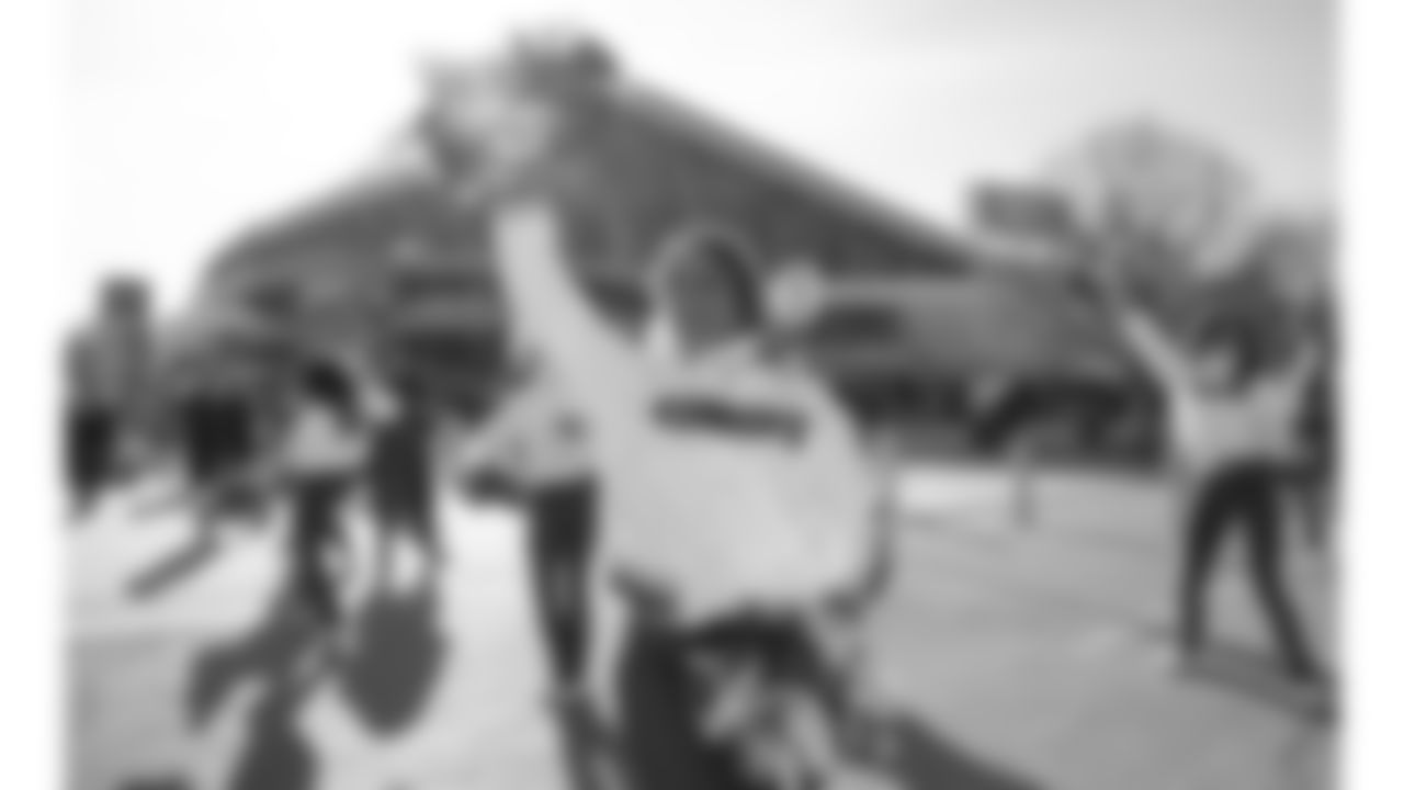 Kansas City Chiefs Cheerleaders prior to a week 15 NFL Football game against the Los Angeles Chargers on Sunday, December 14, 2025 in Kansas City, MO.