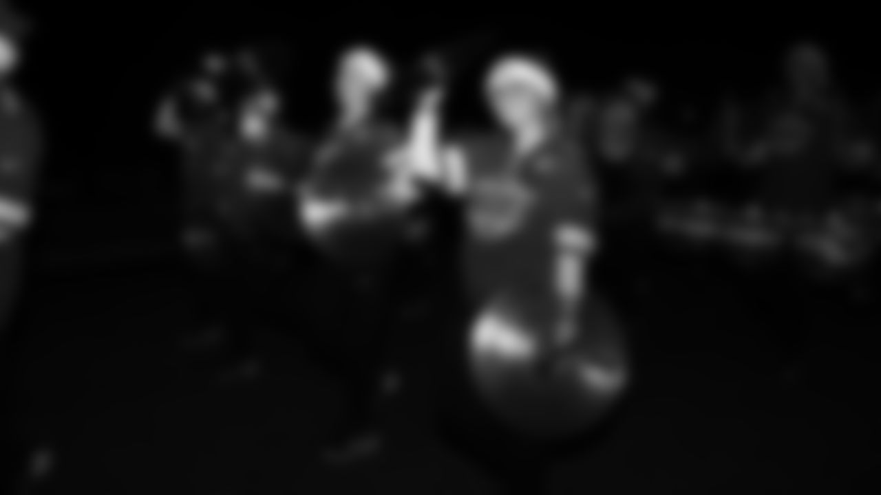 The Kansas City Chiefs Cheerleaders and Entertainment teams prior to a week 17 NFL Football game against the Denver Broncos on December 25, 2025 in Kansas City, MO.