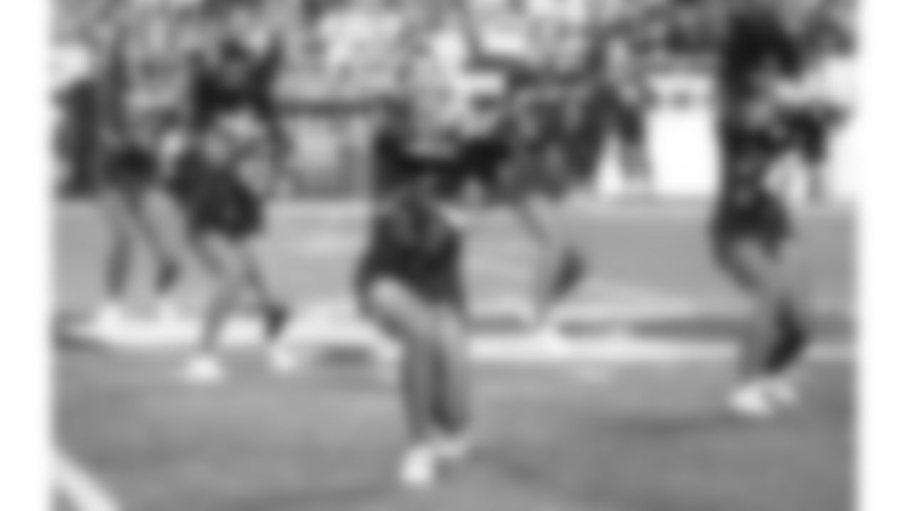 The Kansas City Chiefs Cheerleaders and Entertainment teams prior to a week 17 NFL Football game against the Denver Broncos on December 25, 2025 in Kansas City, MO.