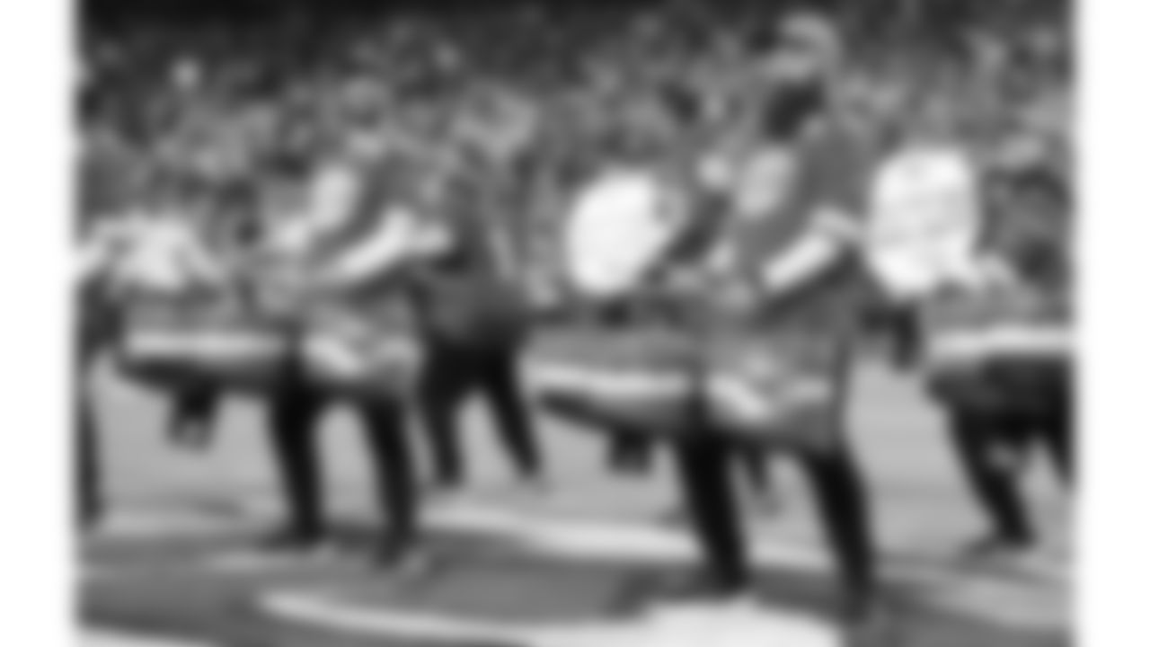 Rumble before a week 8 NFL football game against the Washington Commanders, Monday, October 27, 2025, in Kansas City, MO.