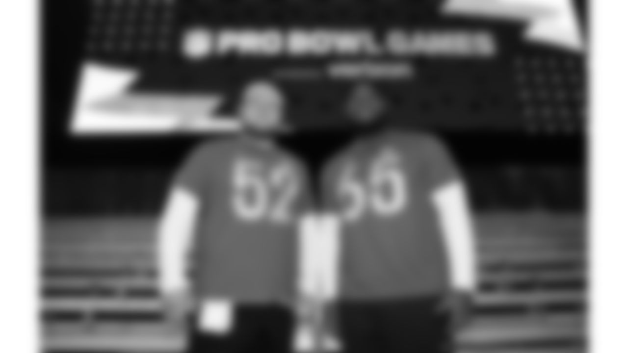 Kansas City Chiefs center Creed Humphrey (52) and offensive lineman Trey Smith (65) at the 2026 Pro Bowl opening night at the Moscone Center in San Francisco, California on Sunday, February 1, 2026.