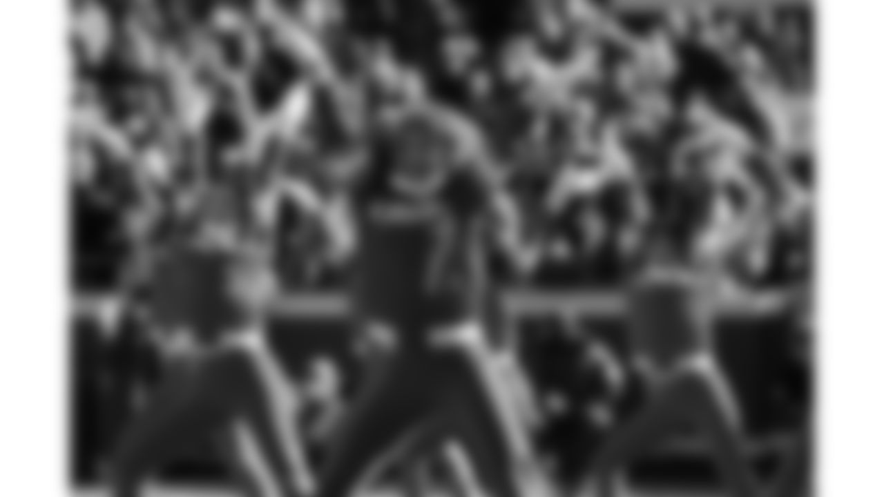 Kansas City Chiefs Cheerleaders perform on the field during a week 15 NFL Football game against the Los Angeles Chargers on Sunday, December 14, 2025 in Kansas City, MO.