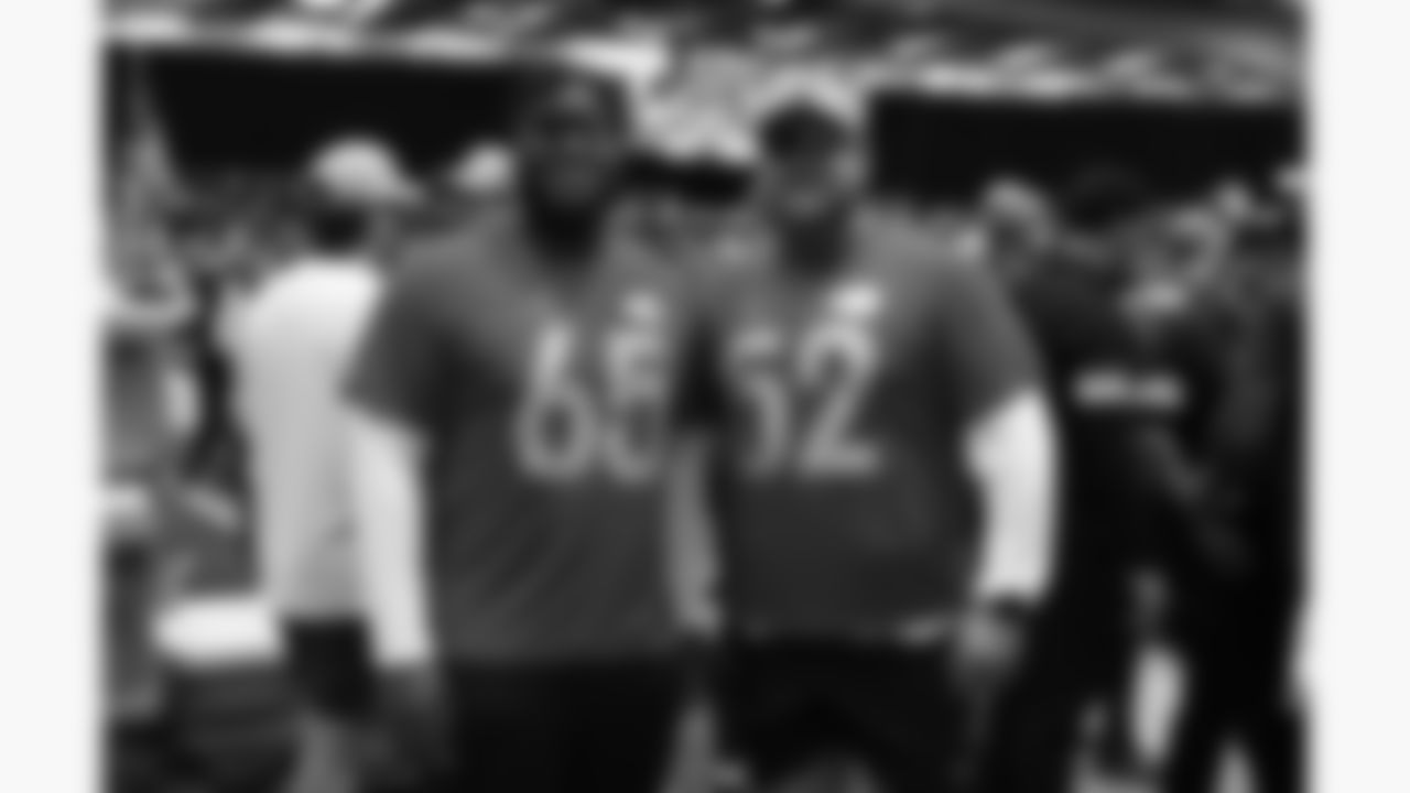 Kansas City Chiefs offensive lineman Trey Smith (65) and Kansas City Chiefs center Creed Humphrey (52) before the 2026 NFL Pro Bowl in San Francisco, California on Tuesday, February 3, 2026.