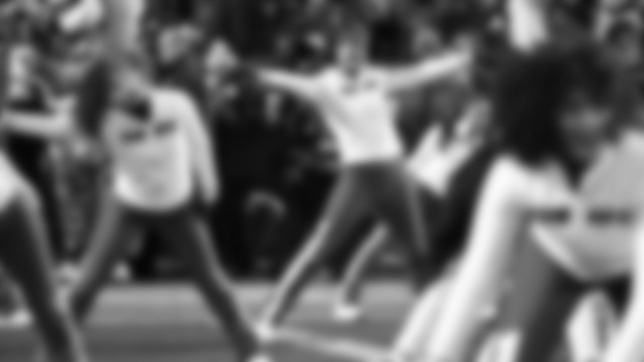 Kansas City Chiefs Cheerleaders perform during a week 14 NFL Football game against the Houston Texans on Sunday, December 7, 2025 in Kansas City, MO.