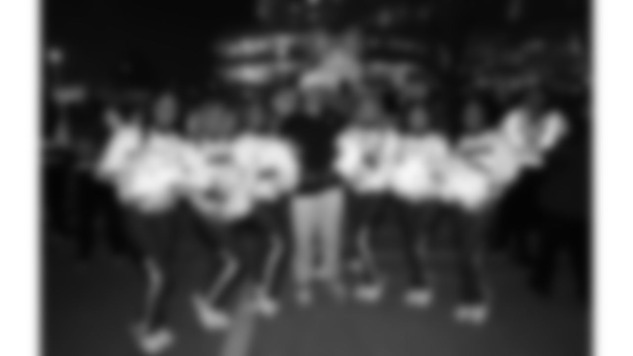 Kansas City Chiefs Cheerleaders and KC Wolf at the pregame parade prior to a week 14 NFL Football game against the Houston Texans on Sunday, December 7, 2025 in Kansas City, MO.