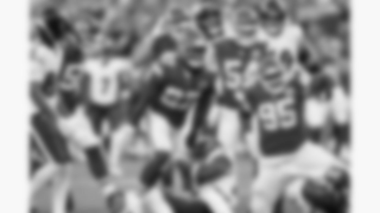 Kansas City Chiefs defensive back Chamarri Conner (27) celebrates getting a tackle during the week 4 NFL football game against the Baltimore Ravens, Sunday, September 28, 2025 in Kansas City, MO.