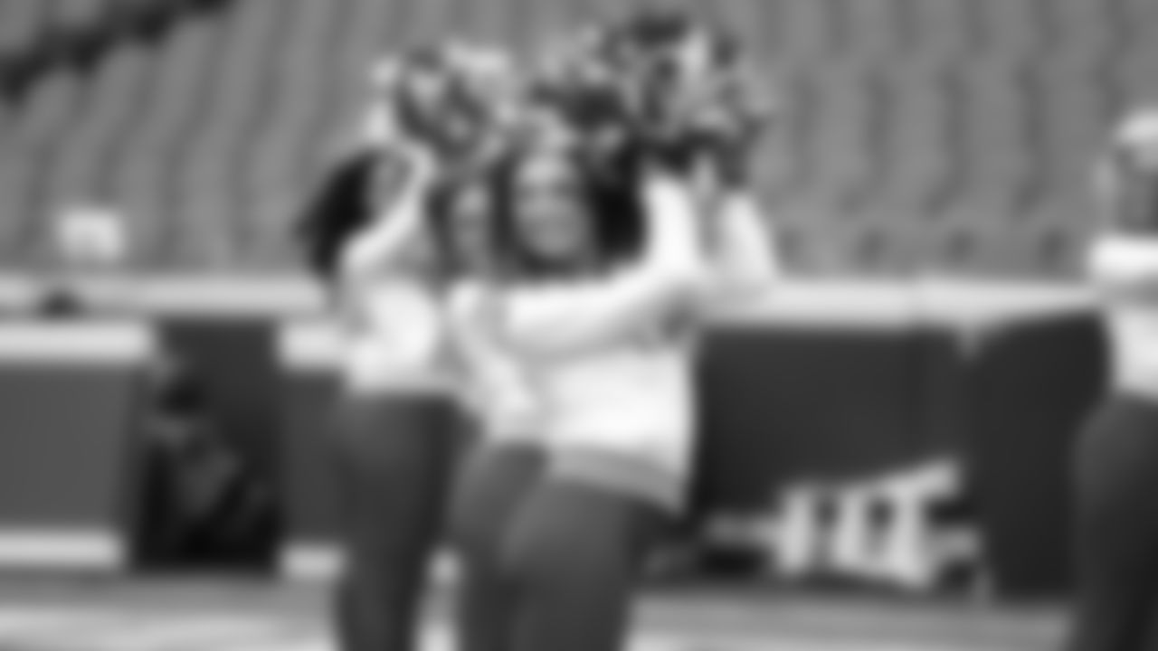 The Kansas City Chiefs Cheerleaders and Entertainment teams prior to a week 17 NFL Football game against the Denver Broncos on December 25, 2025 in Kansas City, MO.