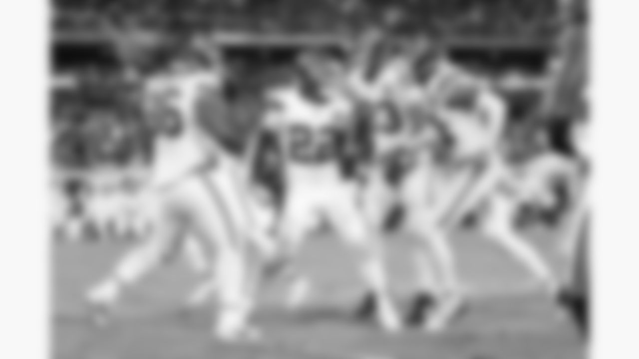 Kansas City Chiefs cornerback Trent McDuffie (22) celebrates with defensive tackle Marlon Tuipulotu (96), middle linebacker Drue Tranquill (23) and defensive back Jaden Hicks (21) after getting an interception during the week 5 NFL football game against the Jacksonville Jaguars, Monday, October 6, 2025 in Jacksonville, FL.