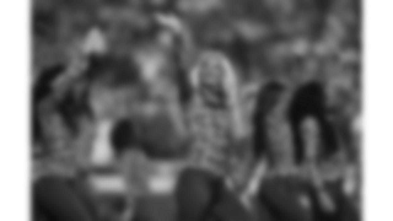 A Kansas City Chiefs Cheerleader during a week 8 NFL football game against the Washington Commanders, Monday, October 27, 2025, in Kansas City, MO.