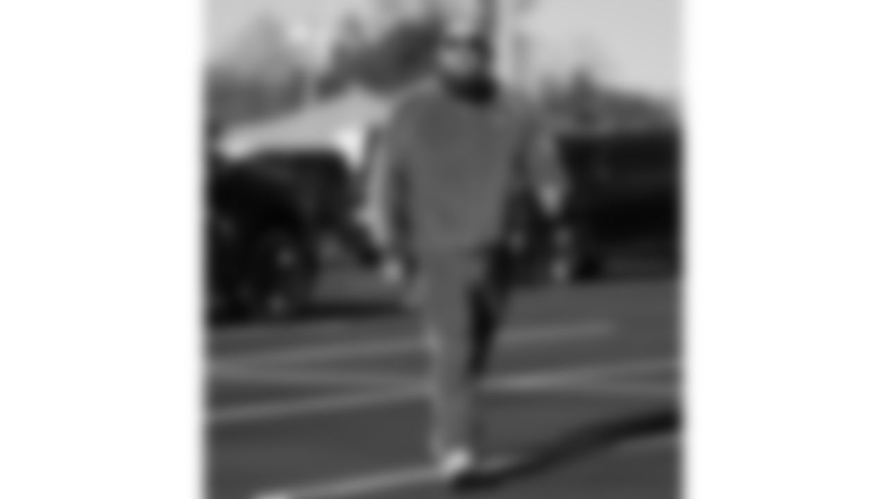 Kansas City Chiefs Assistant Running Backs Coach Mark DeLeone arrives prior to a week 7 NFL Football game against the Las Vegas Raiders on Sunday, October 19, 2025 in Kansas City, MO.