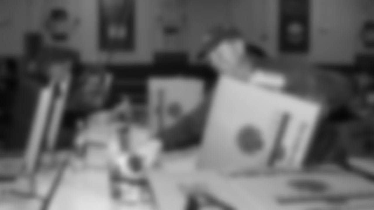 A Red Coater volunteers at the annual Souper Bowl at the Harvesters Community Food Network in Kansas City on Tuesday, February 4, 2026.