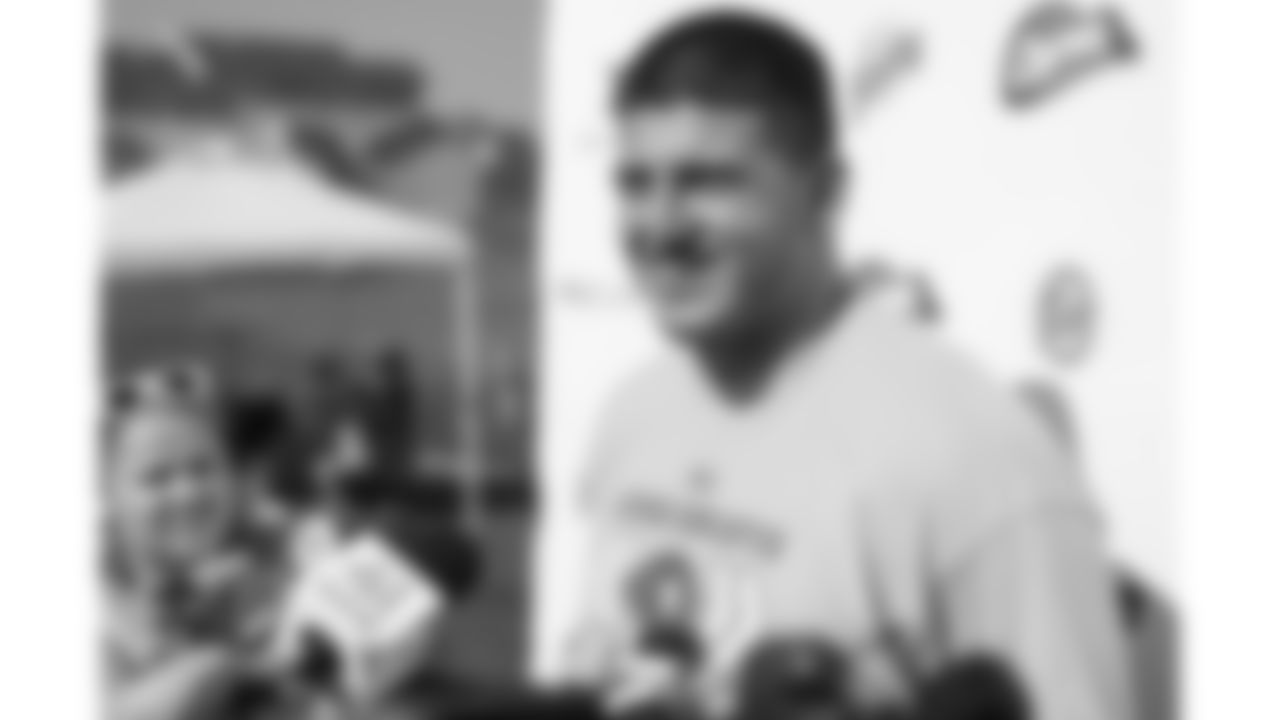 Kansas City Chiefs defensive end George Karlaftis (56) held a youth football camp for military children at Fort Leavenworth, Kansas on Monday, July 14, 2025.