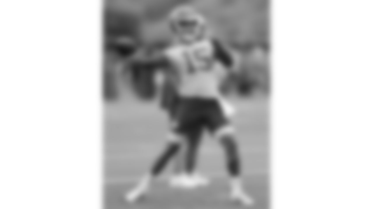 Kansas City Chiefs quarterback Patrick Mahomes (15) practices during phase 3 of OTAs on Tuesday June 17, 2025 in Kansas City, MO.