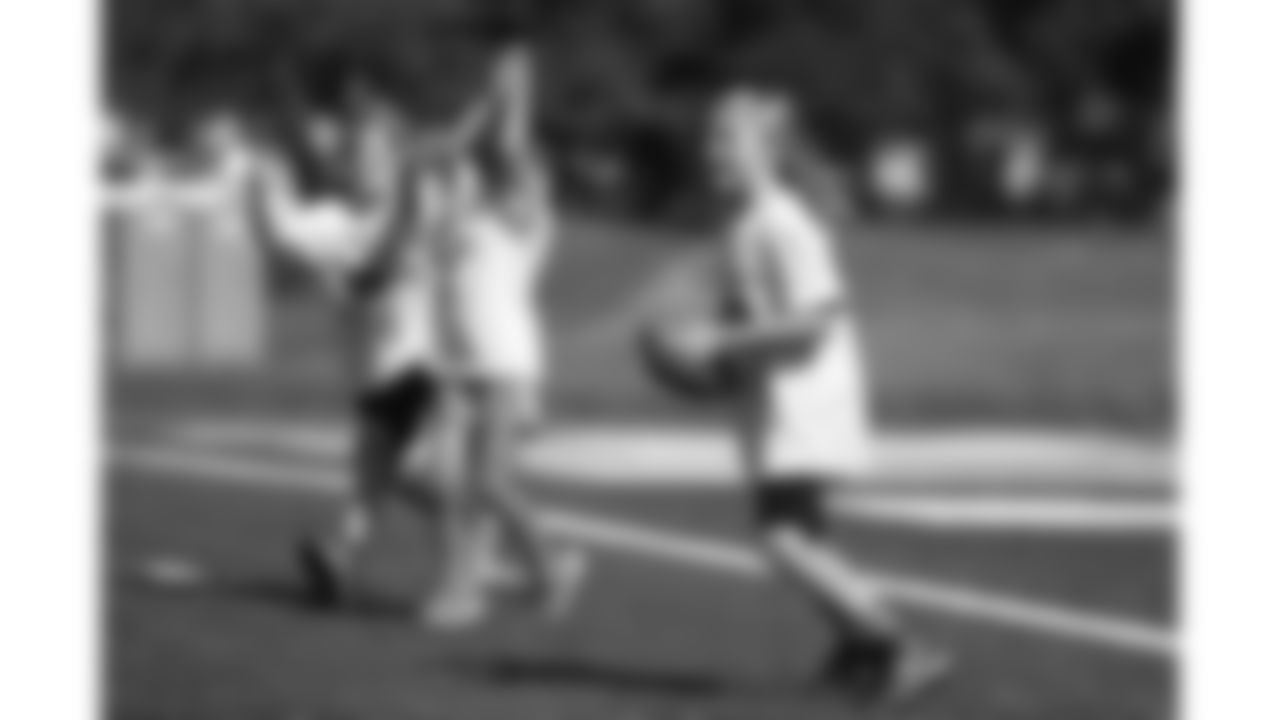 Kansas City Chiefs defensive end George Karlaftis (56) held a youth football camp for military children at Fort Leavenworth, Kansas on Monday, July 14, 2025.