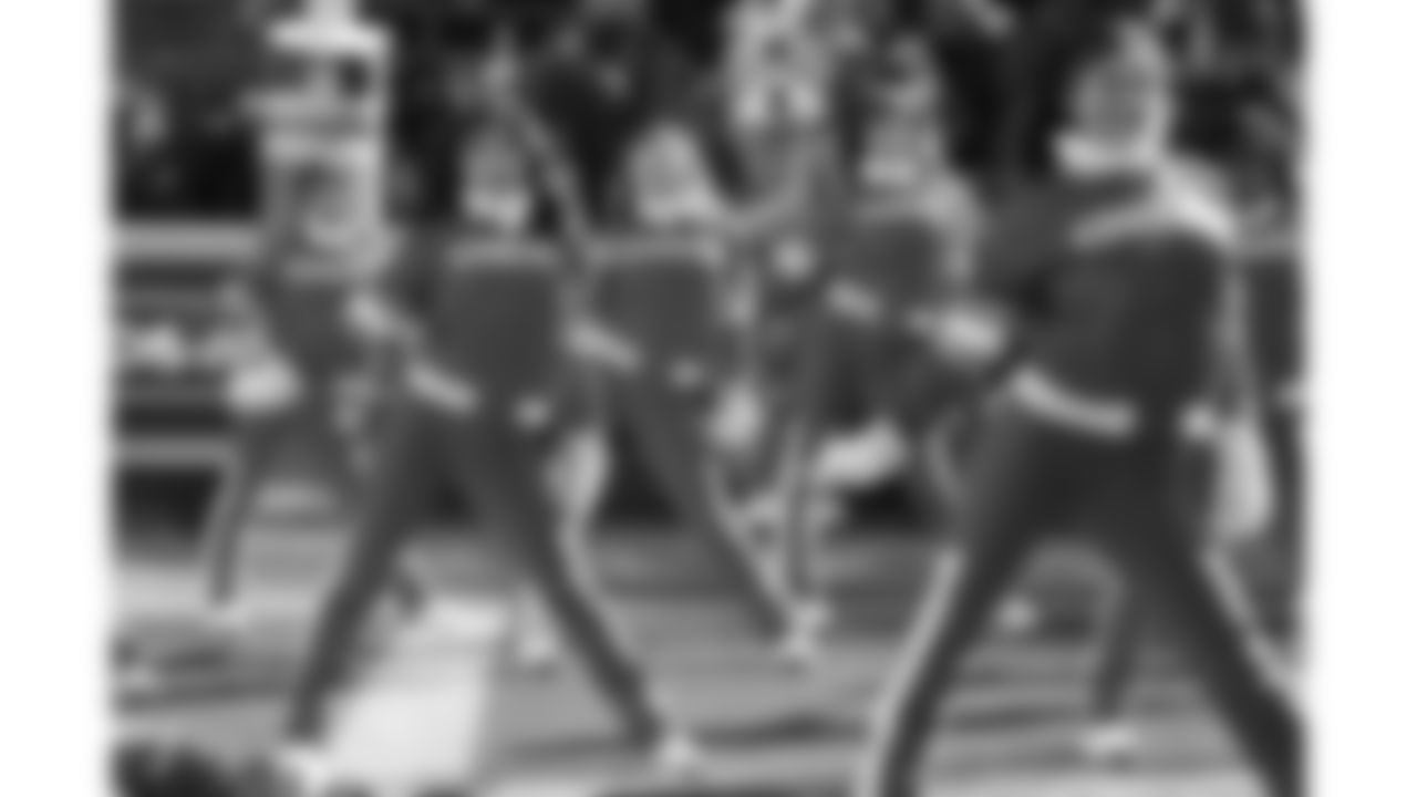 Kansas City Chiefs Cheerleaders perform on the field during a week 15 NFL Football game against the Los Angeles Chargers on Sunday, December 14, 2025 in Kansas City, MO.