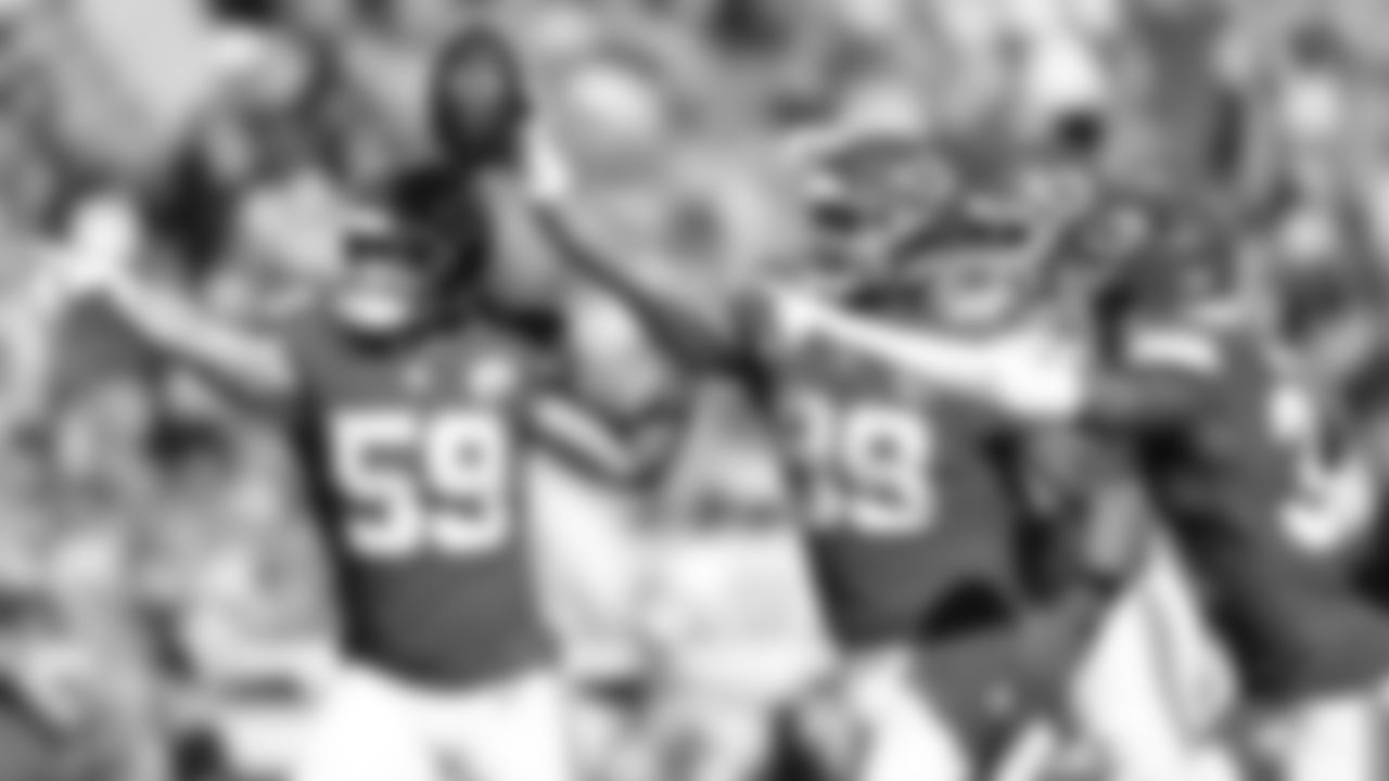 Kansas City Chiefs defensive lineman Jerry Tillery (99) celebrates fumble recovery during a week 7 NFL Football game against the Las Vegas Raiders on Sunday, October 19, 2025 in Kansas City, MO.