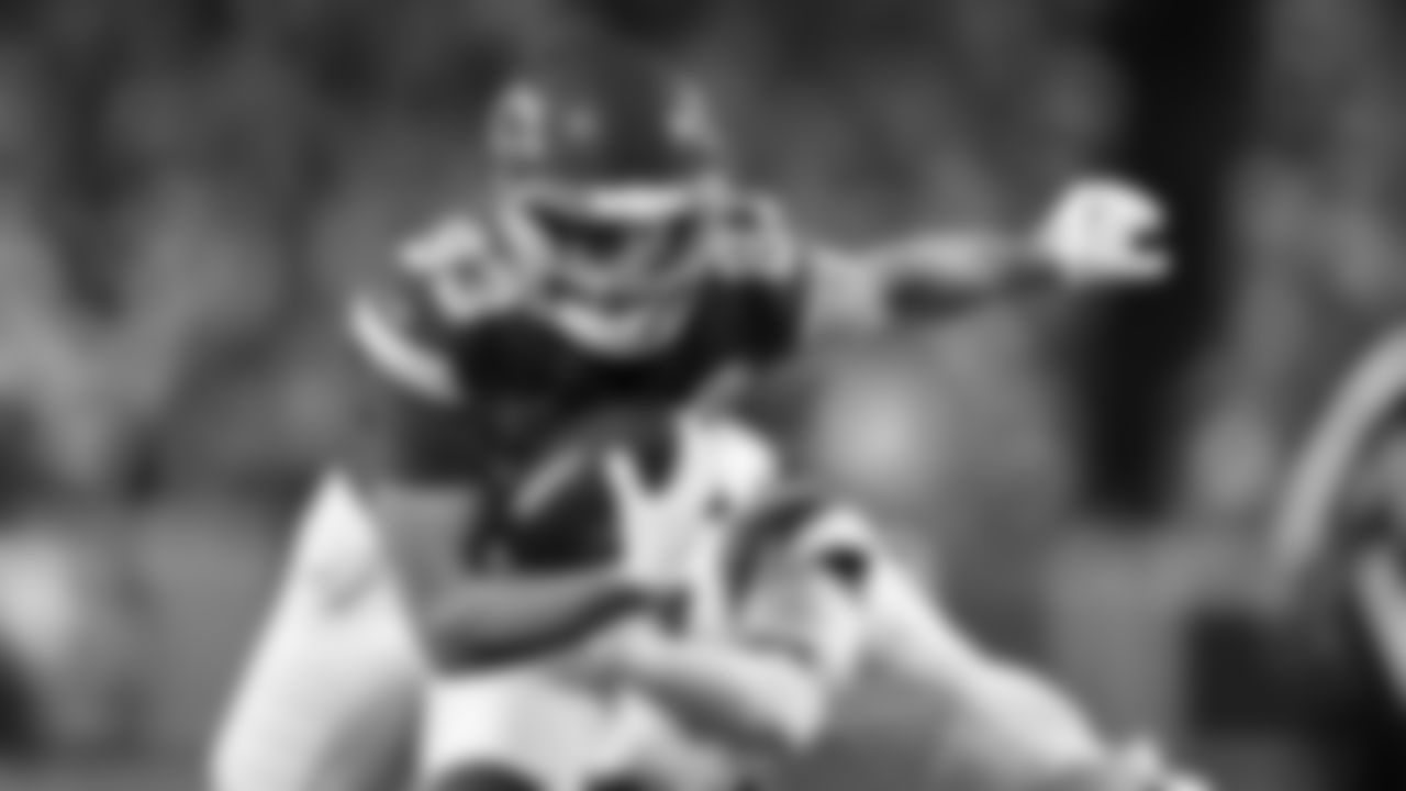 Kansas City Chiefs tight end Noah Gray (83) runs the ball for extra yards during an NFL week 17 matchup against the Denver Broncos, Thursday, December 25, 2025.