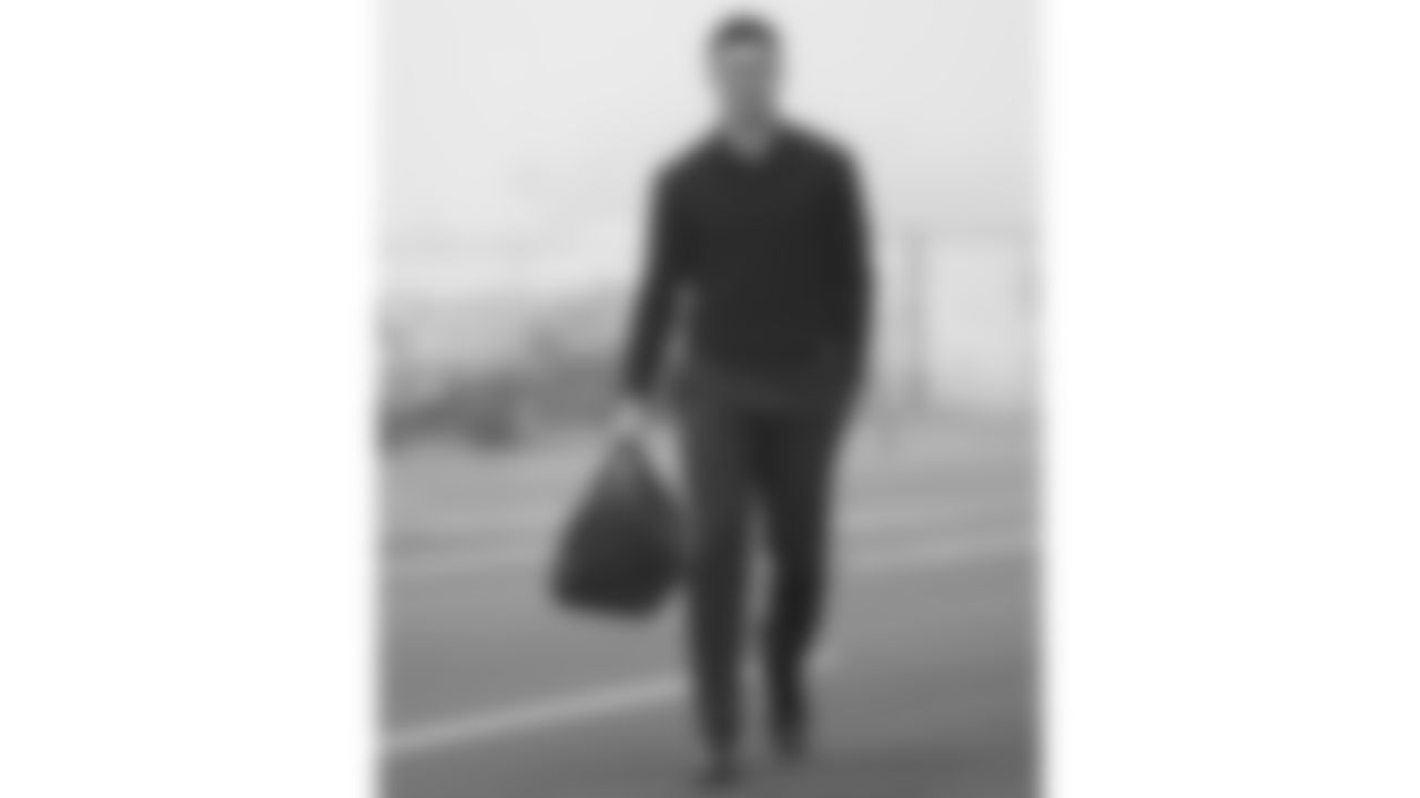 Kansas City Chiefs punter Matt Araiza (14) arrives prior to a week 12 NFL Football game against the Indianapolis Colts on Sunday, November 23, 2025 in Kansas City, MO