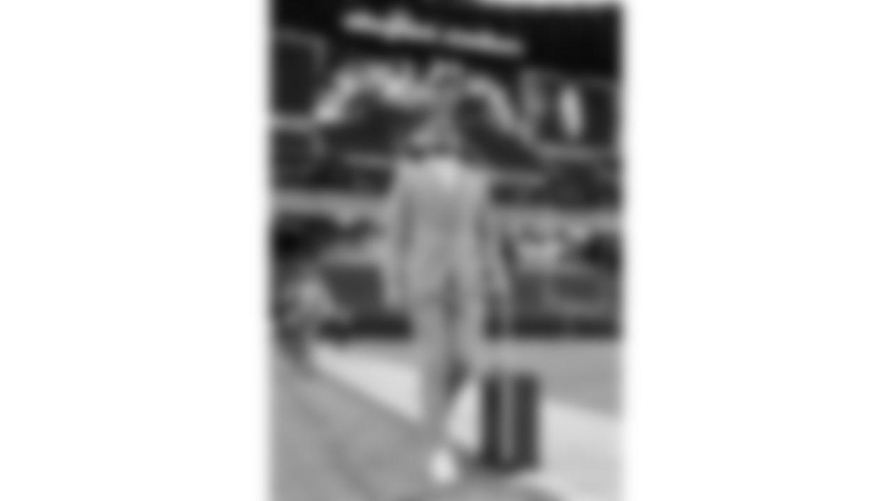 Kansas City Chiefs tight end Jared Wiley (12) arrives at Allegiant Stadium for a week 18 NFL football game against the Las Vegas Raiders, Sunday, January 4, 2026 in Las Vegas, NV.