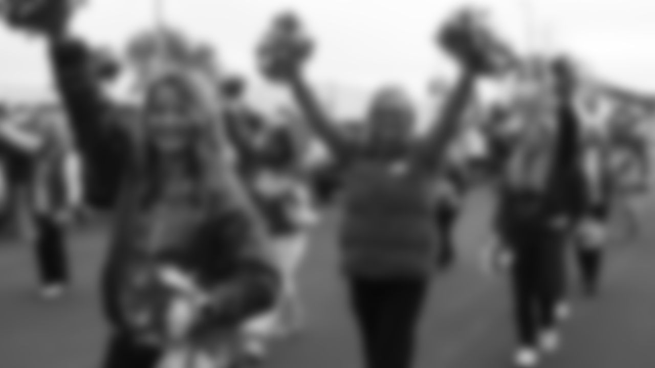 Kansas City Chiefs Alumni Cheerleaders in the pregame parade prior to a week 12 NFL Football game against the Indianapolis Colts on Sunday, November 23, 2025 in Kansas City, MO.