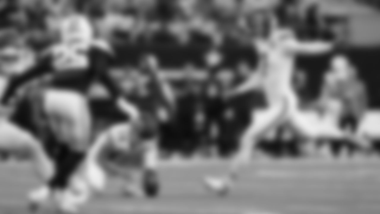 Kansas City Chiefs kicker Harrison Butker (7) kicks during a week 13 NFL football game against the Dallas Cowboys on Thursday, November 27, 2025 in Arlington, TX.