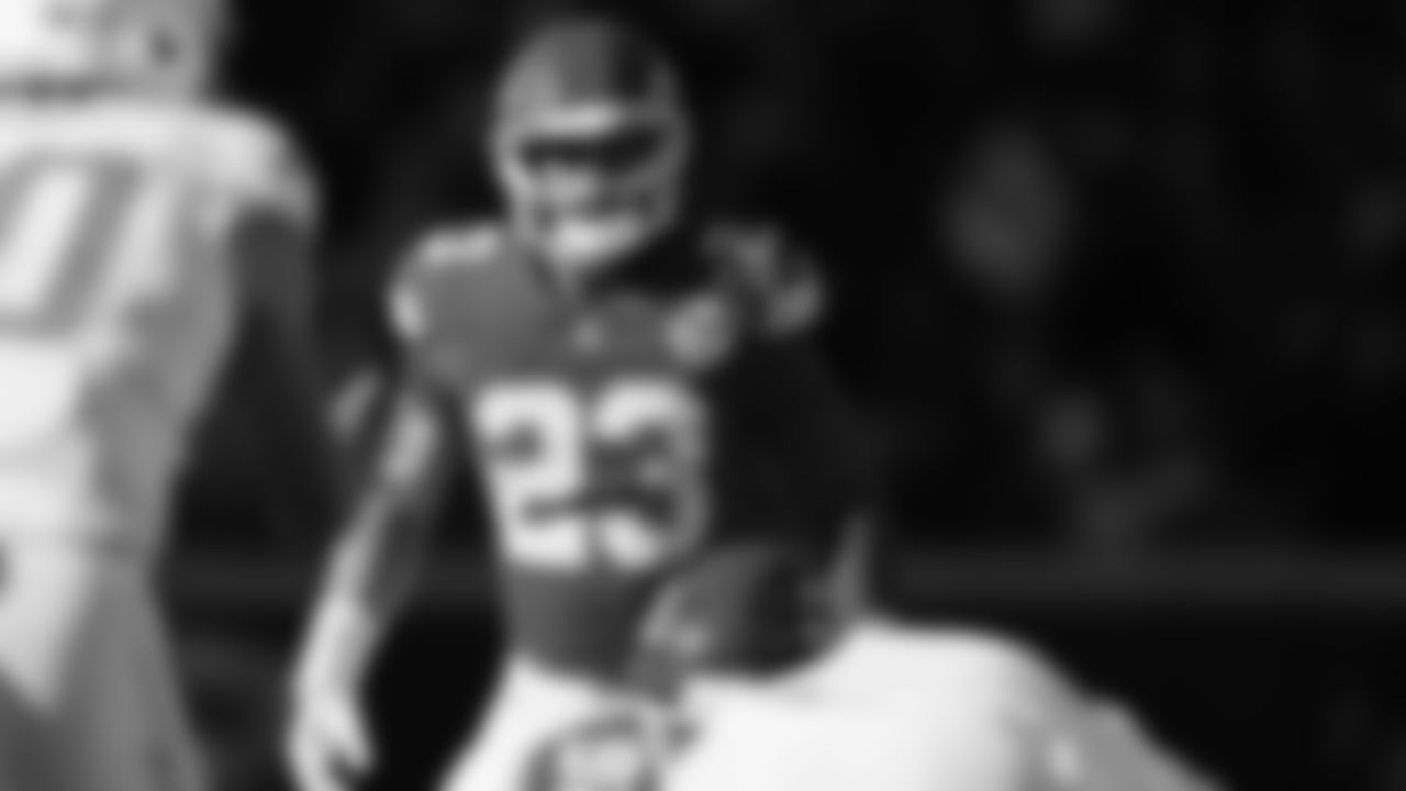 Kansas City Chiefs middle linebacker Drue Tranquill (23) looks on during an NFL week 15 matchup against the Los Angeles Chargers, Sunday December 14, 2025.