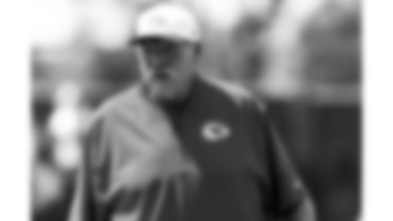 Kansas City Chiefs Head Coach Andy Reid on the field during day 20 of training camp in Kansas City, MO on Wednesday, August 20, 2025.