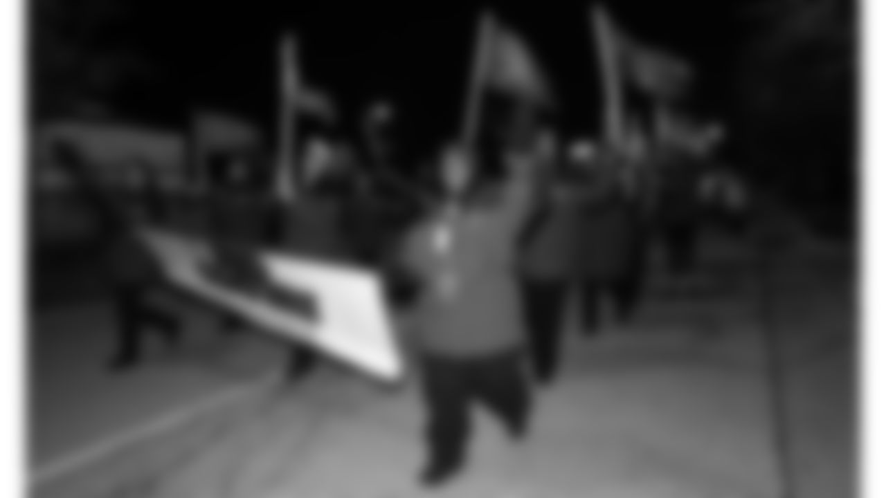 Red Coaters at the pregame parade prior to a week 14 NFL Football game against the Houston Texans on Sunday, December 7, 2025 in Kansas City, MO.