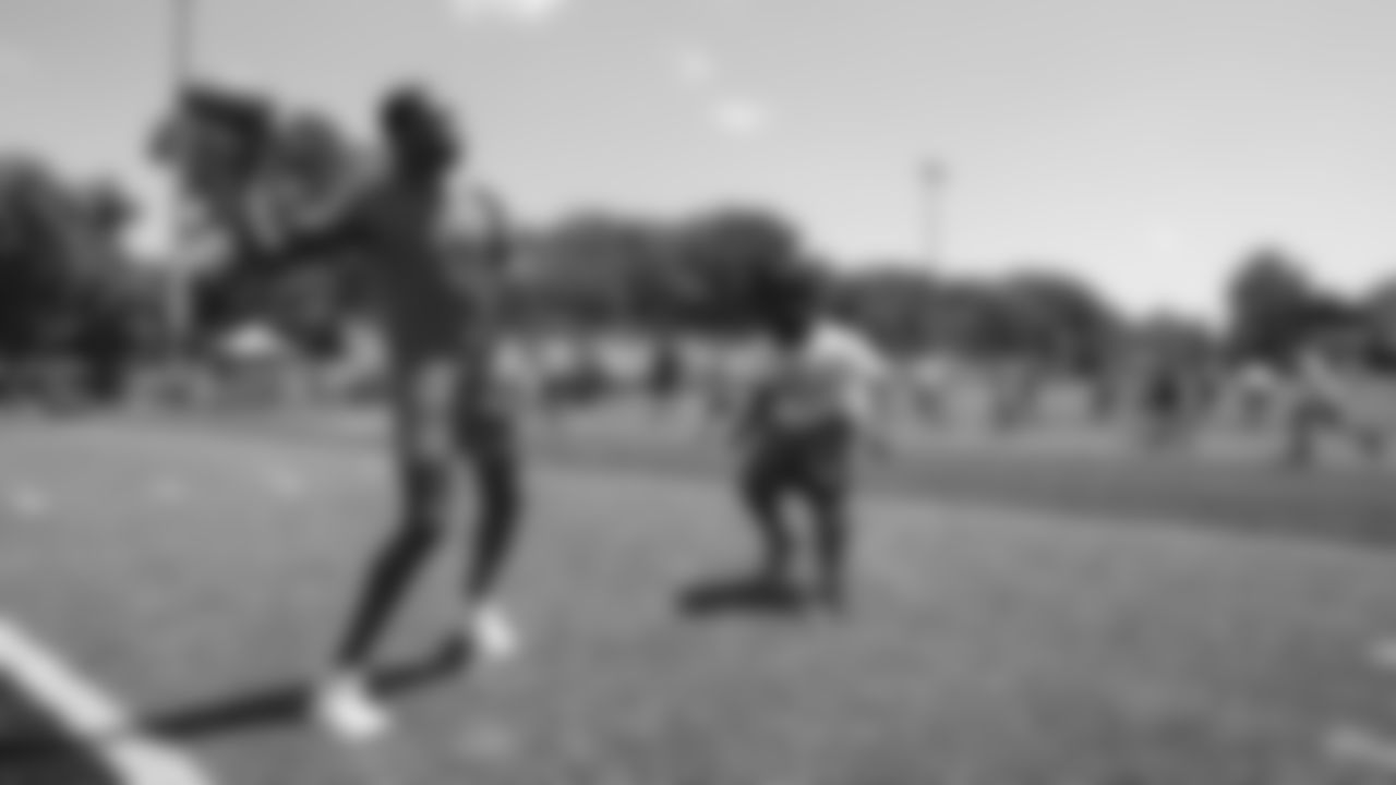 Kansas City Chiefs wide receiver Xavier Worthy (1) hosted a youth football camp on June 21, 2025 at Saint Thomas Aquinas High School in Overland Park, KS.