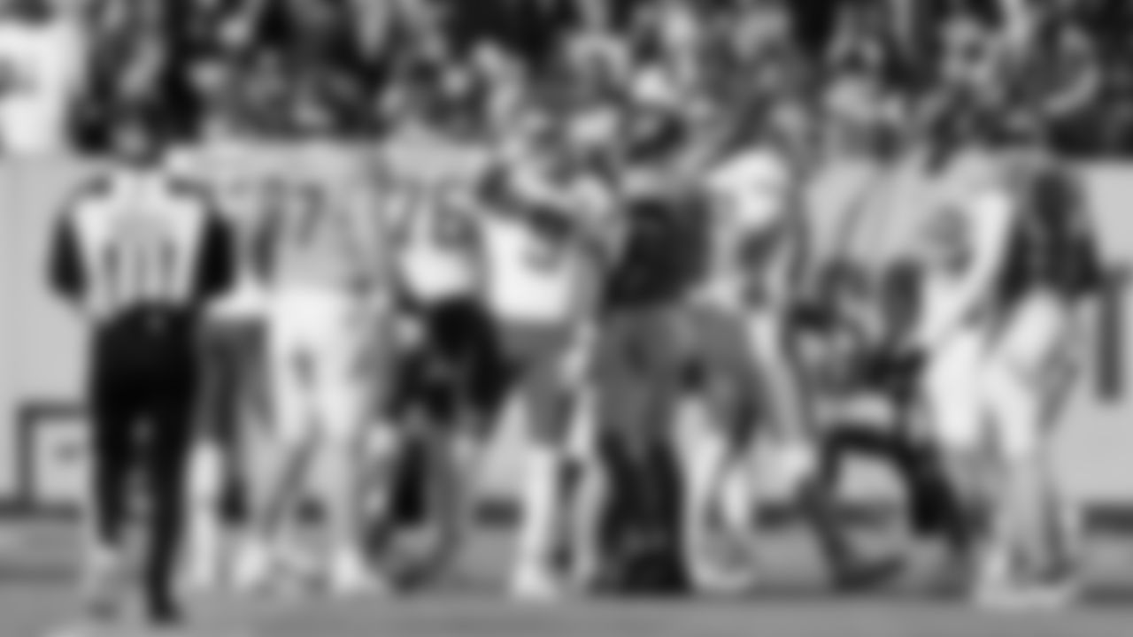 Kansas City Chiefs wide receiver JuJu Smith-Schuster (9) celebrates a first down during a week 16 NFL Football game against the Tennessee Titans on Sunday, December 21, 2025 in Nashville, Tennessee.