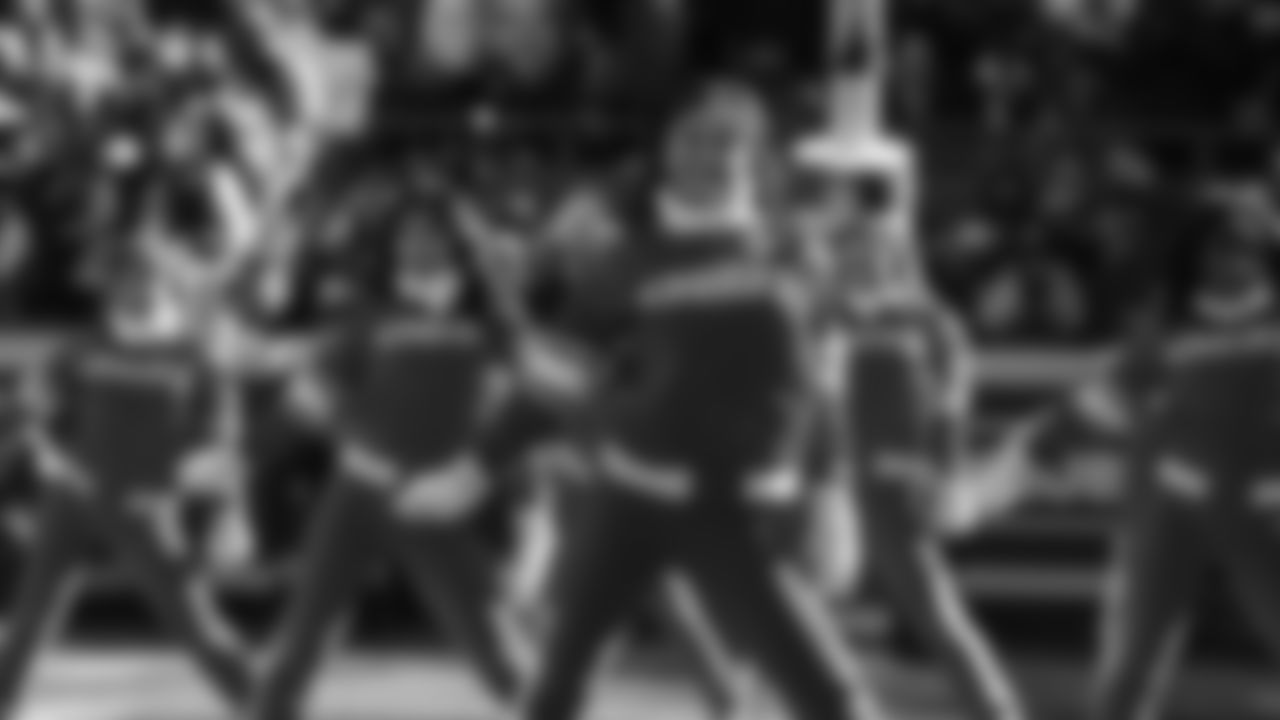 Kansas City Chiefs Cheerleaders perform on the field during a week 15 NFL Football game against the Los Angeles Chargers on Sunday, December 14, 2025 in Kansas City, MO.