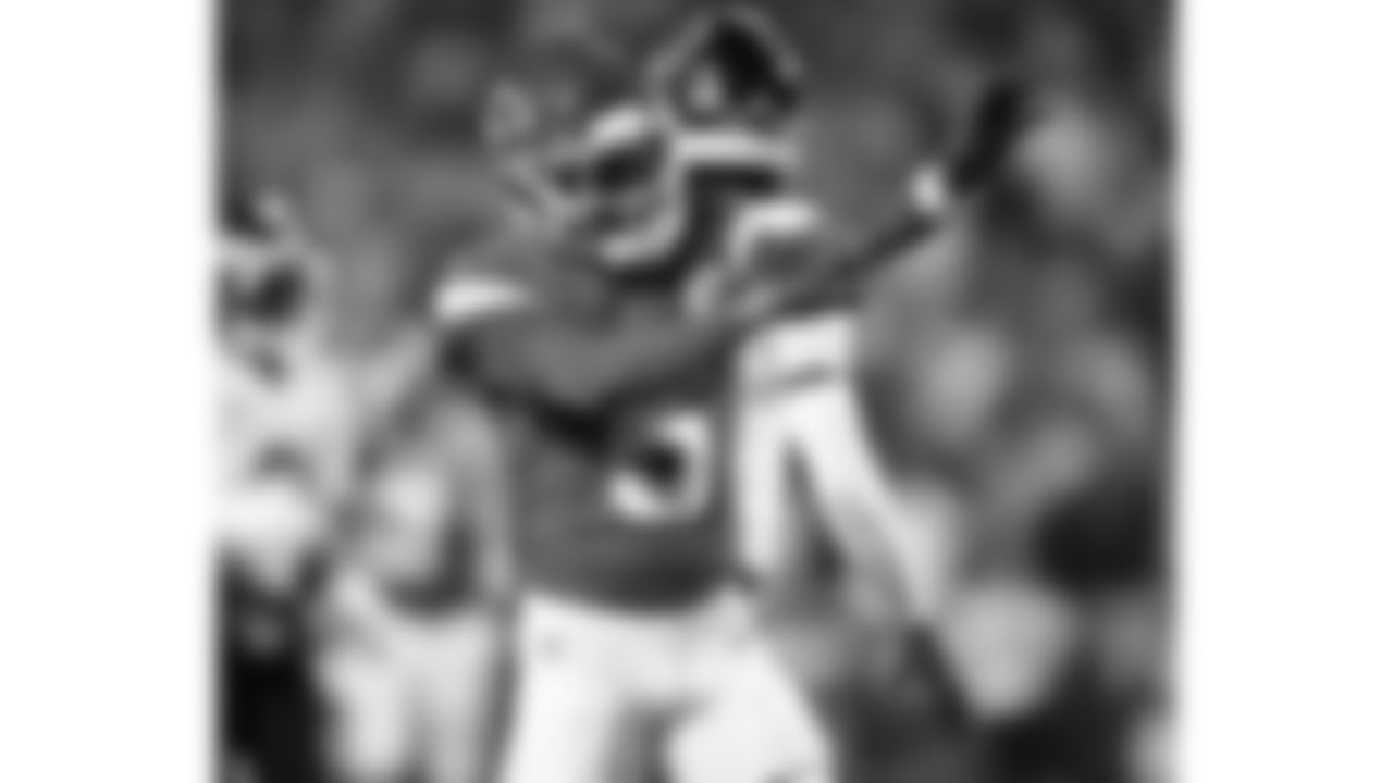 Kansas City Chiefs wide receiver Hollywood Brown (5) celebrates getting a first down during a week 14 NFL football game against the Houston Texans, Sunday, December 7, 2025 in Kansas City, MO.